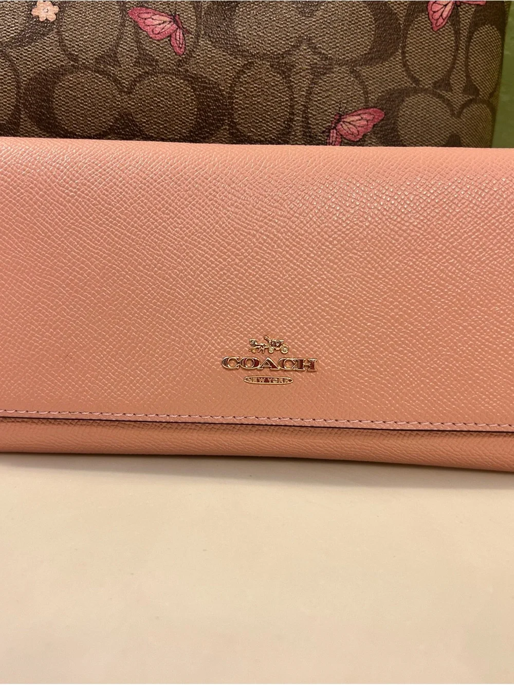 Coach Signature Print Tote with Butterfly Accents AND Coordinating Wallet! - Picture 11 of 16